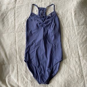 Balera Purple Gray Lace Back Leotard